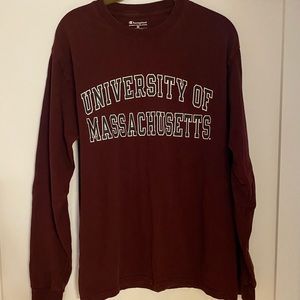 UMass Amherst Champion Long Sleeve T-shirt Maroon - Medium